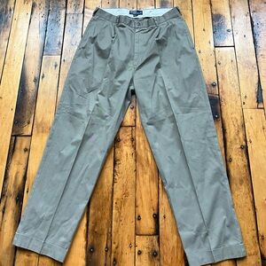VTG Polo Ralph Lauren Mens 34x30* Tan Hammond Chino Pants Pleated 90’s Trousers